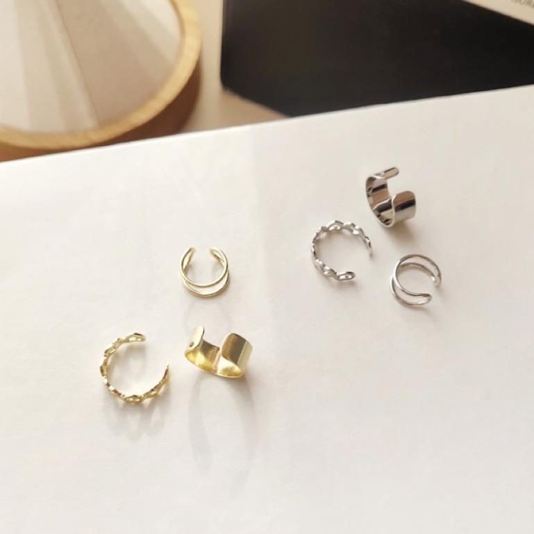 KV02 - Set 3 khuyên tai kẹp vành không cầm bấm lỗ xỏ