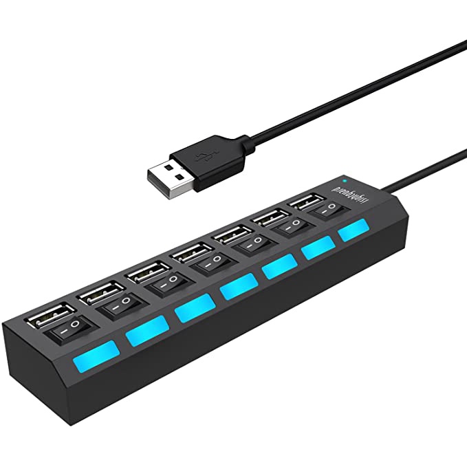 Hub USB 7 port - 3.0 có công tắc - màu ngẫu nhiên