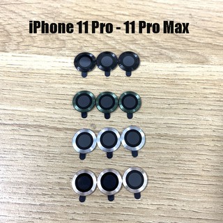 Kính cường lực viền nhôm bảo vệ camera sau viền nhôm cho iphone 11 pro - 11 pro max
