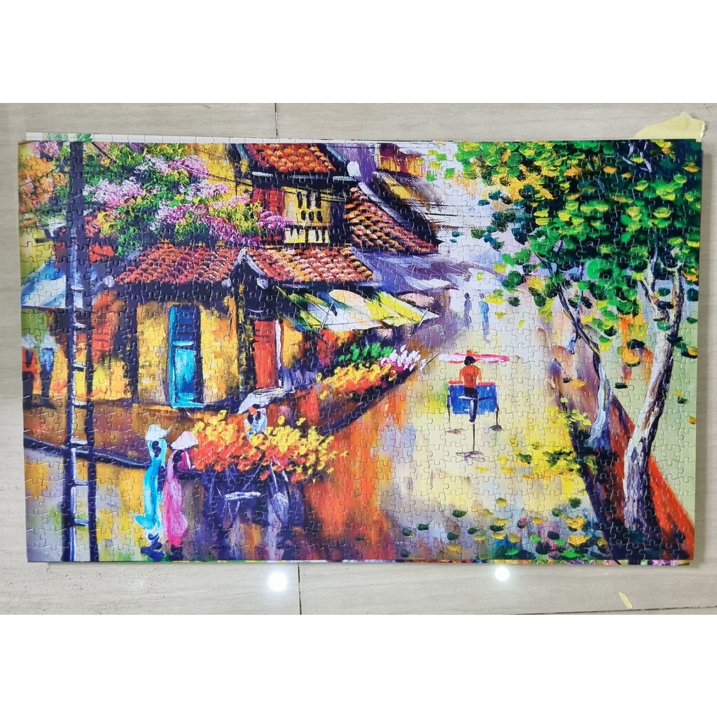 Bộ Tranh Xếp Hình Minh Châu 1000 Mảnh – Phố Cổ (Kích Thước 50x80cm)
