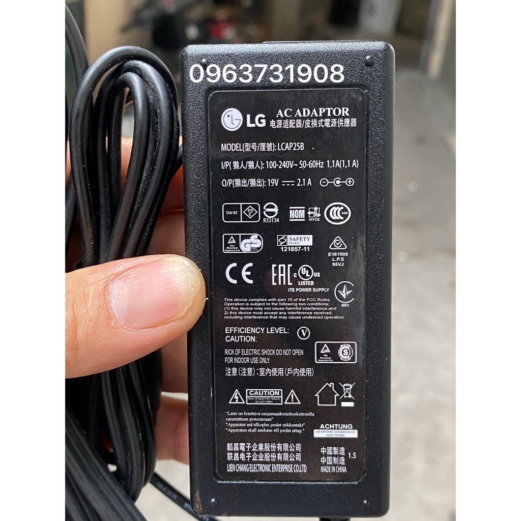 Dây nguồn màn hình LG 19V-2.1A chính hãng LG