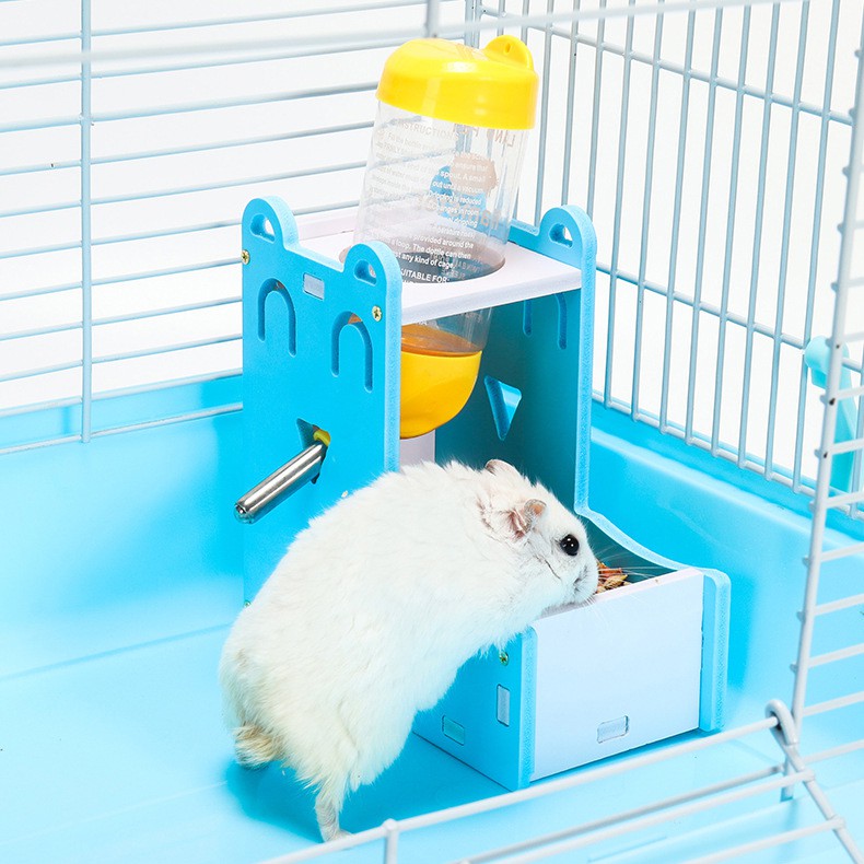 Bình Đựng Thức Ăn / Nước Uống Bằng Gỗ Và Nhựa Cho Chuột Hamster