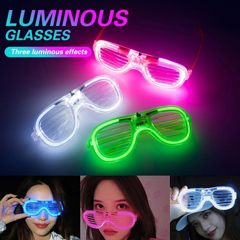 Mắt kính đèn LED làm đạo cụ chụp ảnh sinh nhật/ giáng sinh/ trang trí tiệc cho nam nữ màu ngẫu nhiên