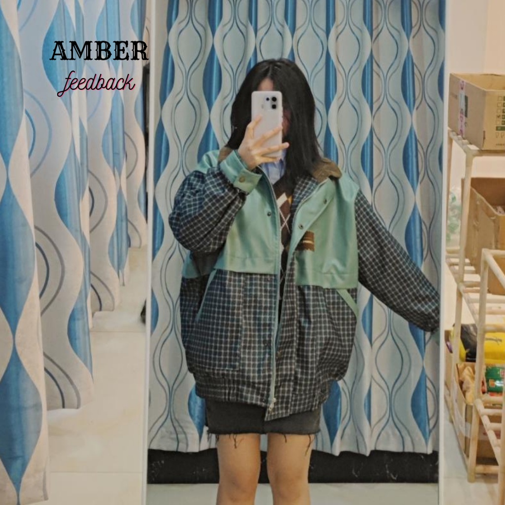 Áo khoác dạ phối da pu unisex dày dặn