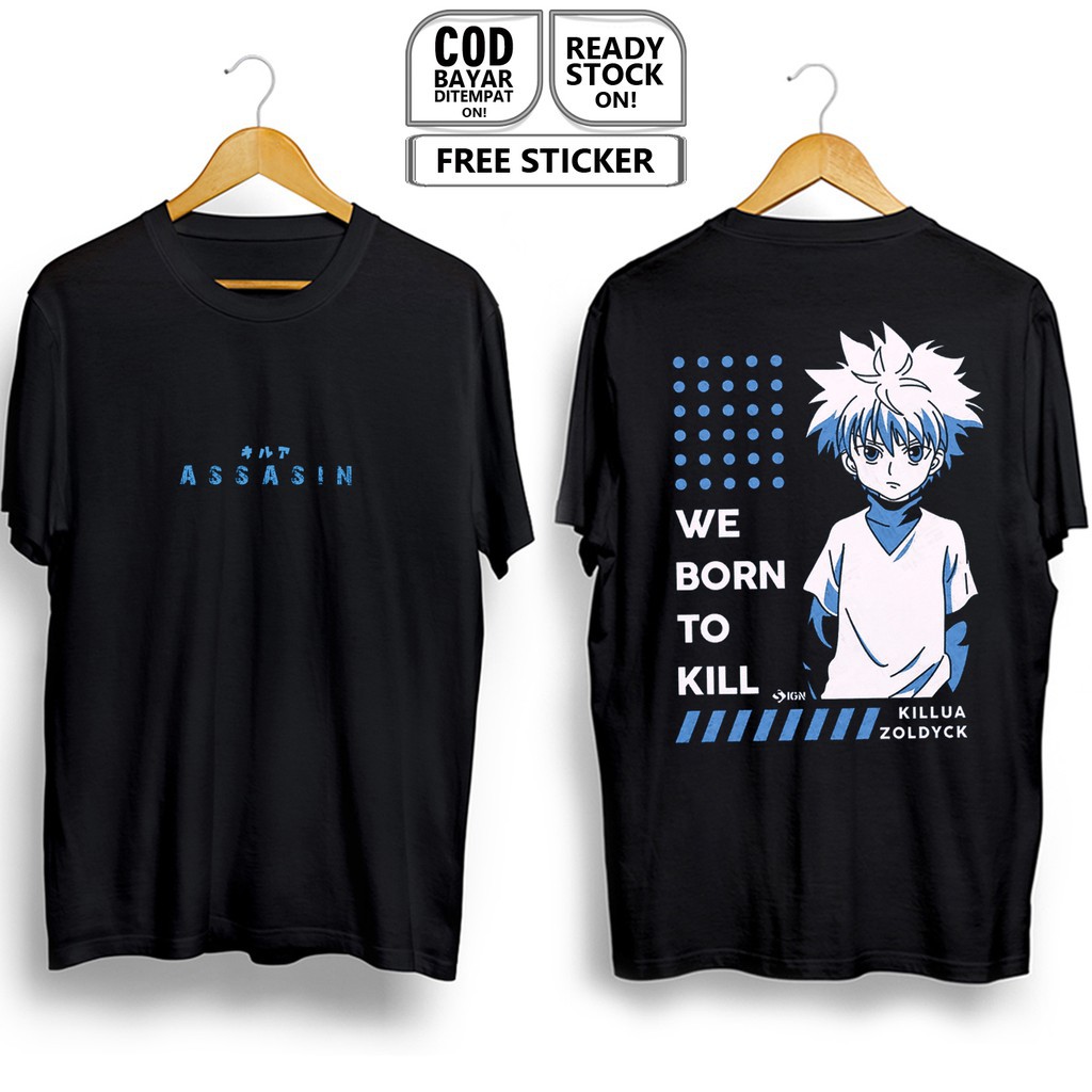 Mẫu áo thun Killua Zoldyck Hunter X Hunter Gon Freecss Assass  độc chất