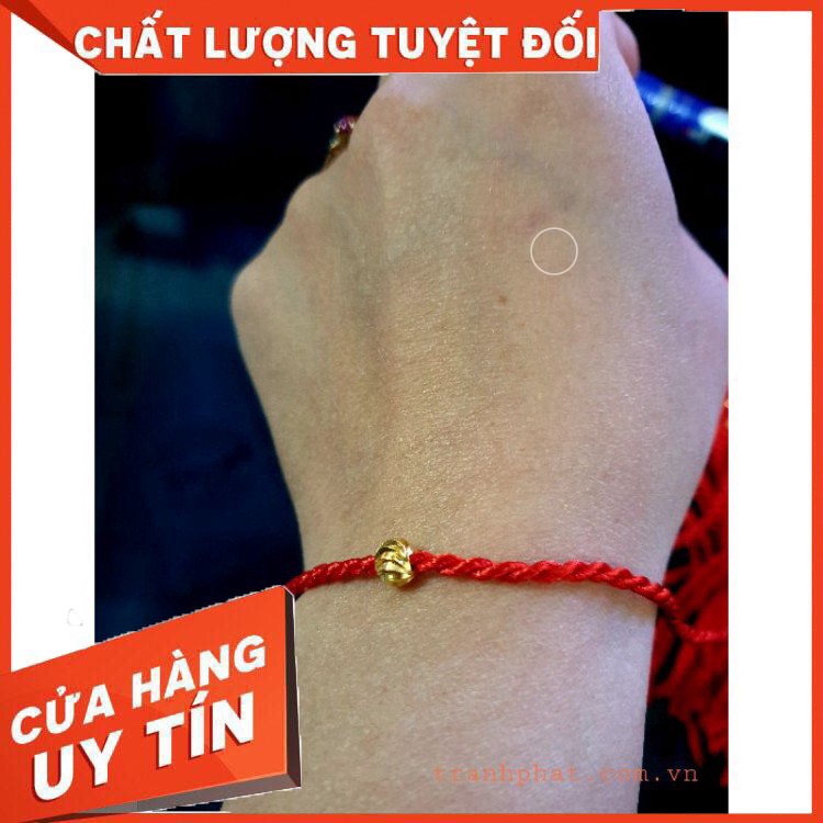 Vòng Tay Chỉ Đỏ Bi Vàng May Mắn Bình An