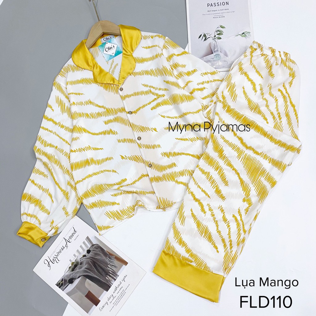 Bộ măcj nhà lụa mango tay dài chất mềm mịn ( ảnh chụp thật)