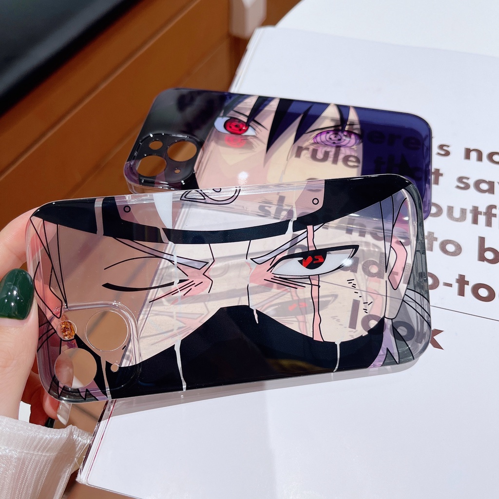 Ốp Điện Thoại Trong Suốt Chống Sốc Họa Tiết Hoạt Hình Naruto Sasuke Cho iPhone 14 / 13 / 12 / 11