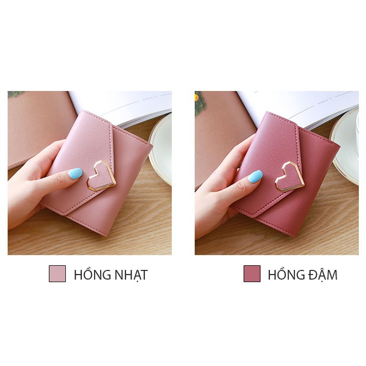 Ví bóp da nữ cầm tay mini trái tim VD01 | BigBuy360 - bigbuy360.vn