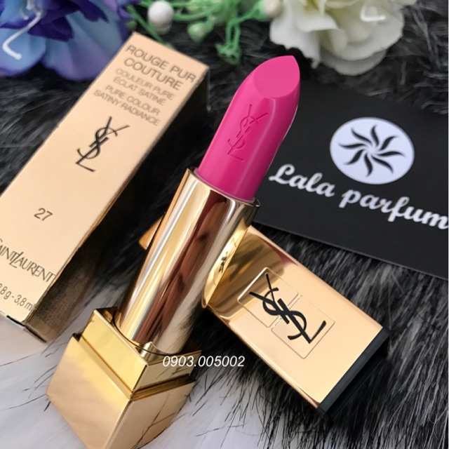 Son YSL Rouge Pur Couture - 27 Fuchsia Innocent ( chạm nhẹ) . Hàng chính hãng của Pháp💯💯. Thanh lý 550k/cây