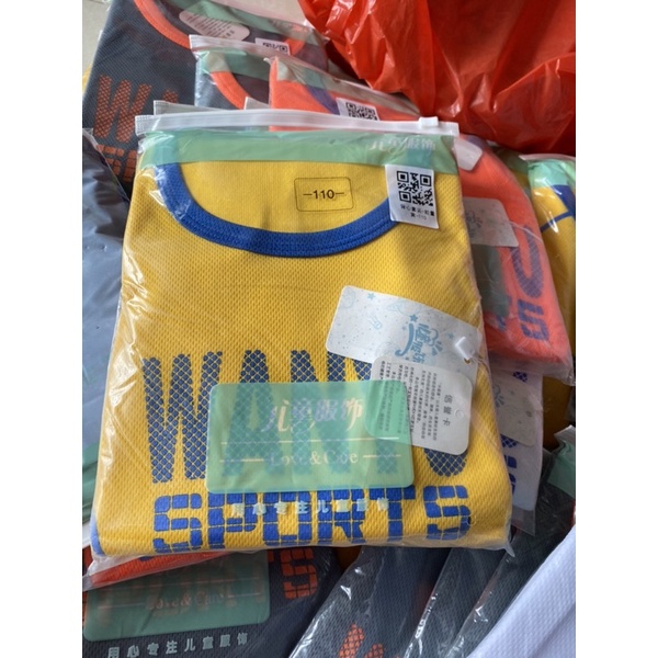 Quần áo trẻ em, Bộ 3 lỗ thể thao chất thông hơi hàng quảng châu cho bé trai