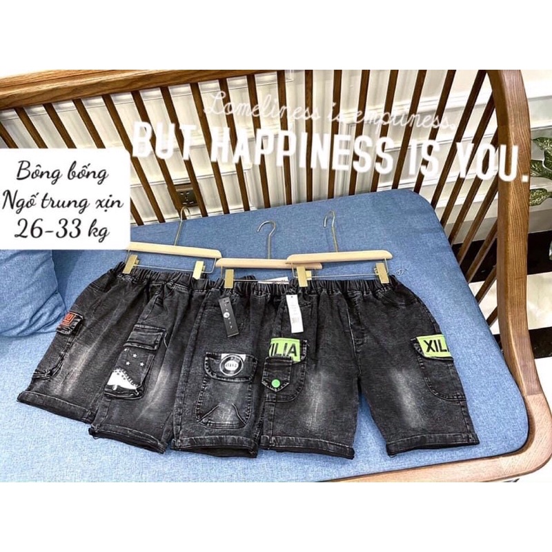 Quần Jean Ngố Bé Trai Lưng Thun _Soóc Ngố Mềm Co Dãn Tốt Quần Túi Hộp Size Đại Cồ ( 30-45kg) _J001