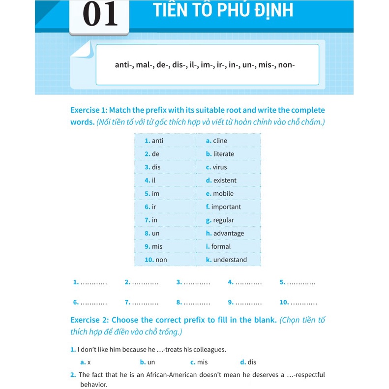 Sách Bài tập từ loại tiếng Anh