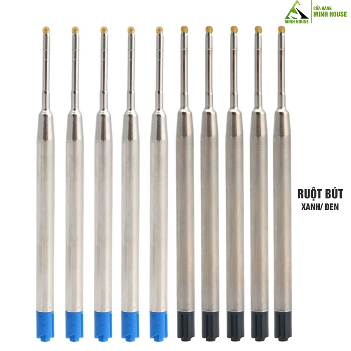 Combo 10 Ruột bút bi, bút ký cho dòng Parker 0.7mm, ngòi cây viết, tròn Minh House