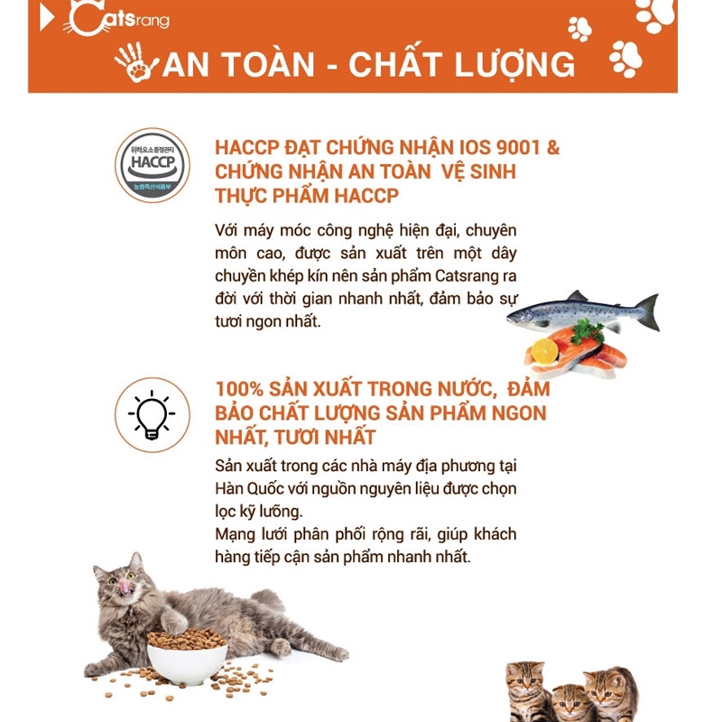 [HCM-GIAONHANH] Hạt Catsrang Hàn Quốc thức ăn cho MÈO phù hợp mọi lứa tuổi (Bao Bì mới)