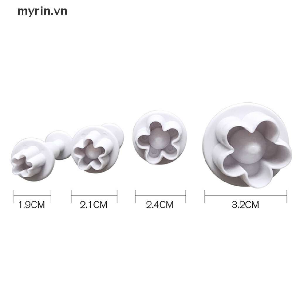 Set 4 Khuôn Cắt Kẹo Mềm Trang Trí Bánh Hình Hoa Mận