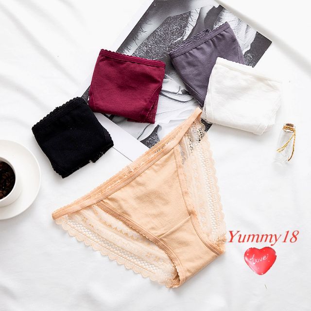Quần lót cotton phối ren 1 dây hông sexy C96