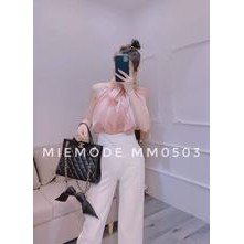 [MIE MODE] ★Video và ảnh trải sàn ★ Áo Yếm Cổ Nơ ★ Chất tơ Organza cao cấp, Hàng 2 lớp , lót xịn Size S.M.L