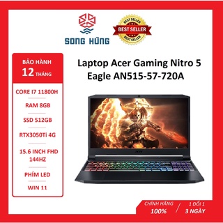 Laptop Acer Gaming Nitro 5 Eagle AN515-57-720A (i7 11800H 8GB Ram 512GB SSD RTX3050Ti 4G 15.6 inch FHD 144Hz Win11) thumbnail