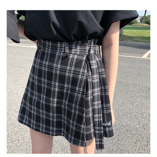 Quần short ngắn sọc kẻ giả váy lưng cao ulzzang ( 3 màu )