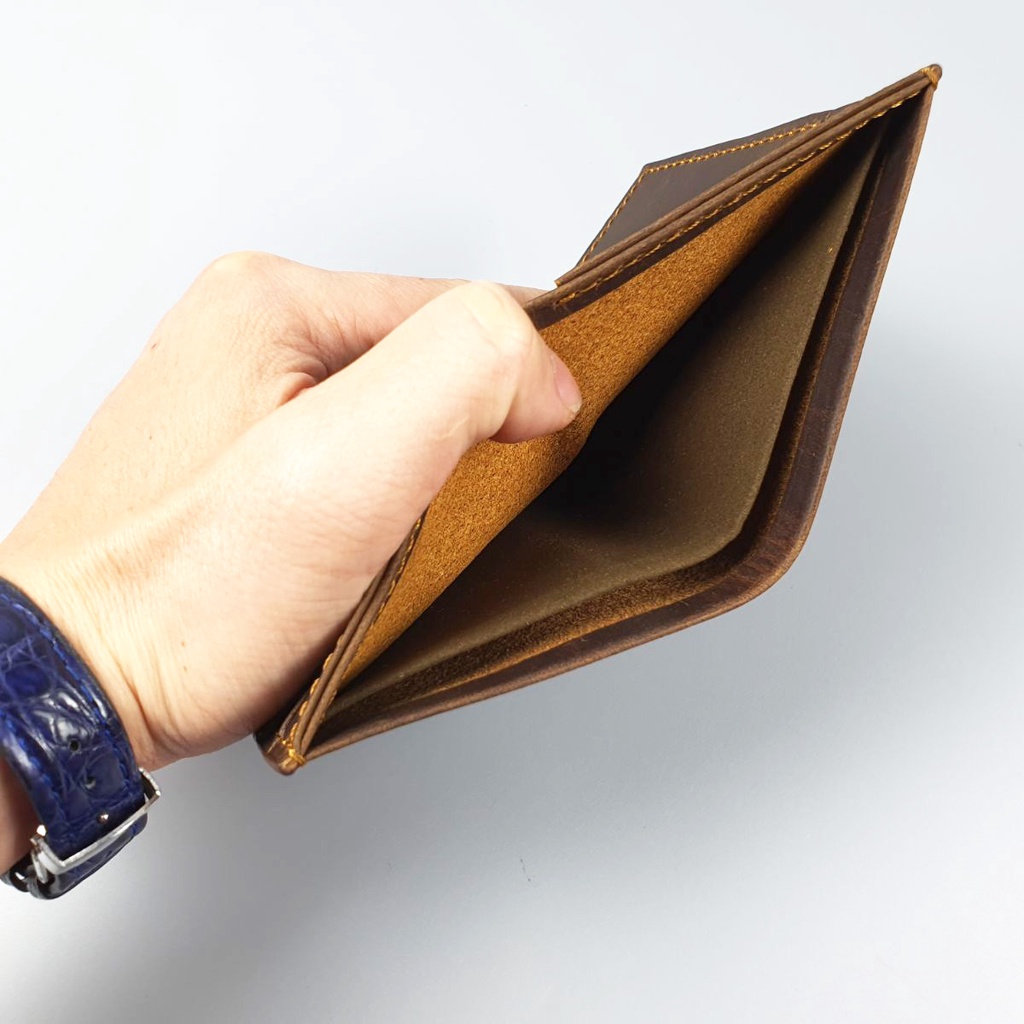 Ví nam da bò sáp may handmade WS226   - 100% da bò thật, BH 3 năm