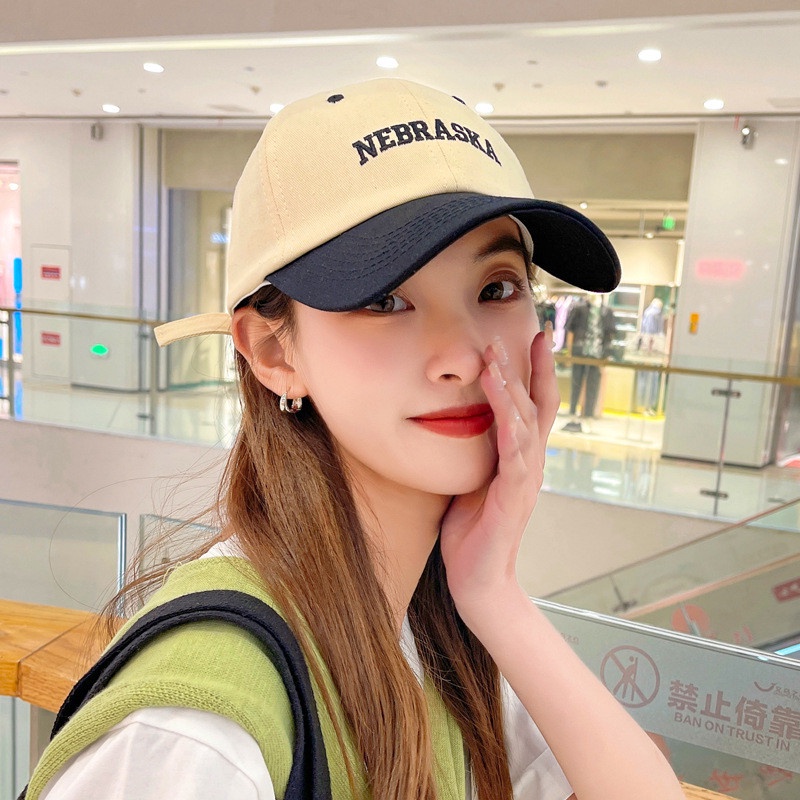 Nón lưỡi trai nam nữ thể thao Hàn Quốc, mũ kết phối 2 màu Thêu Chữ Nebraska thời trang ulzzang - BL135