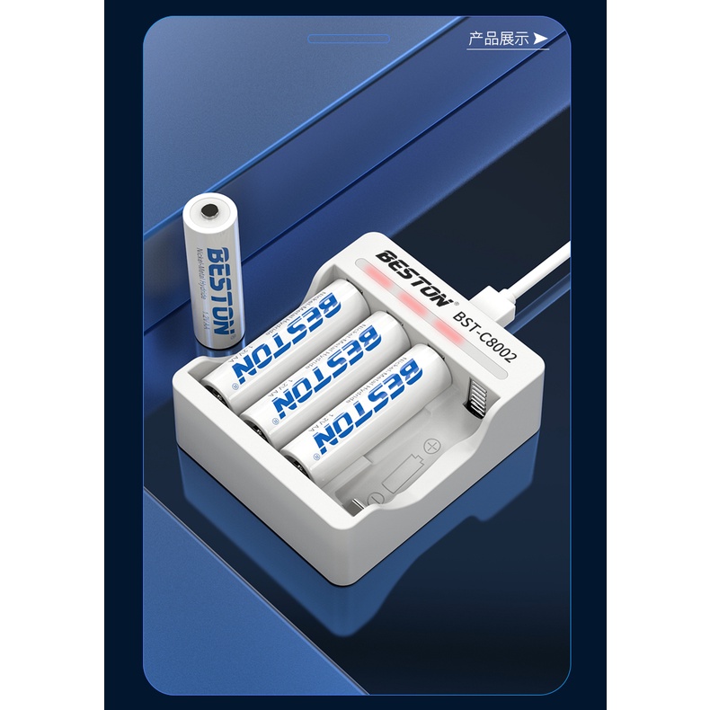 Sạc Pin Tự ngắt AA AAA Beston C8002, pin dung lượng cao Cho Micro Karaoke loa, đồ chơi trẻ em, đồng hồ, đèn flash