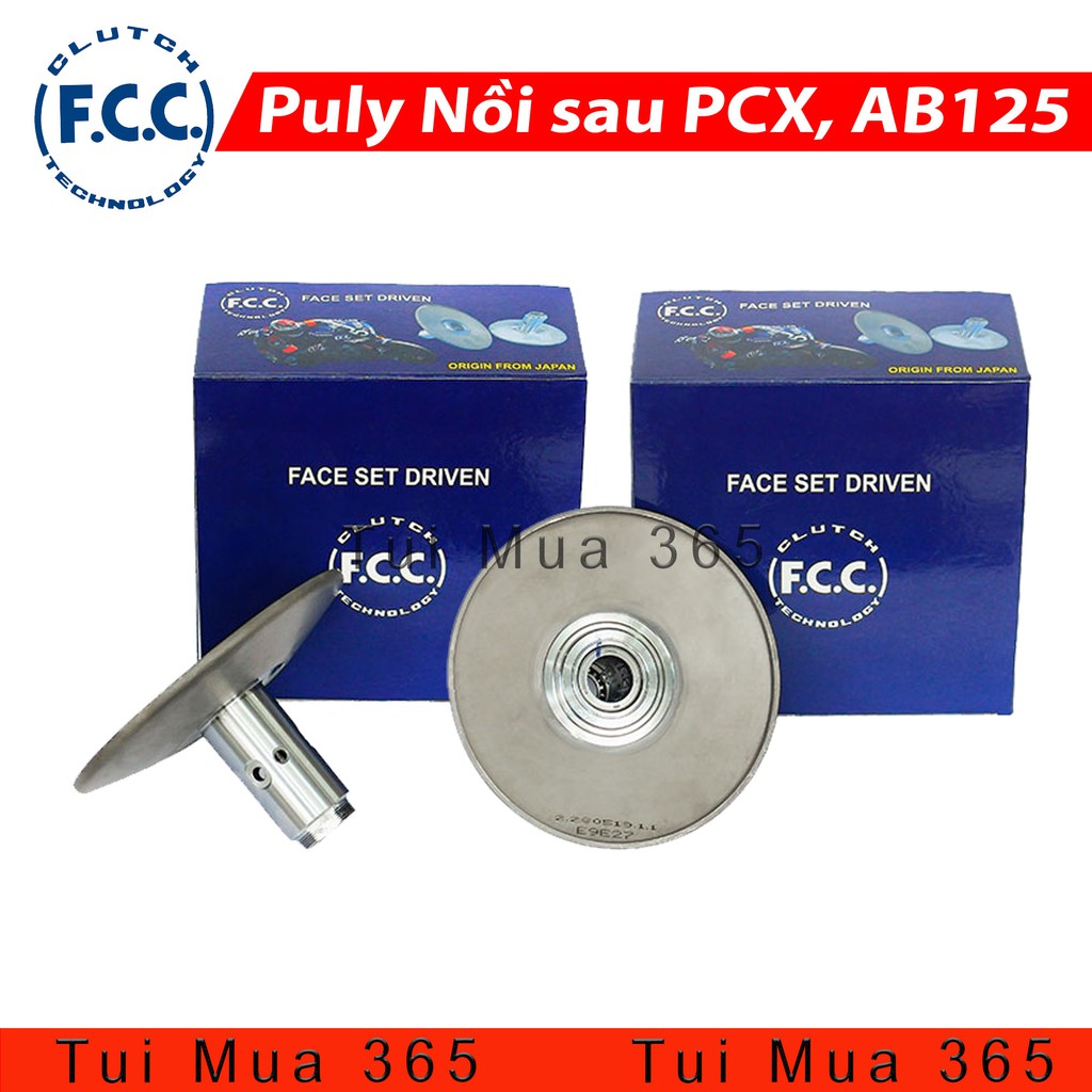 Cụm Puly FCC Nồi Sau Xe Air Blade 125 , SHmode , PCX Chủ Động và Bị Động Tặng Chốt và Con Lăn Dẫn Hướng Exedy