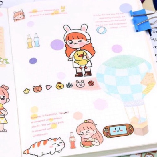 Tấm Sticker Trong Suốt Trang Trí Album, Sổ Tay Học Sinh