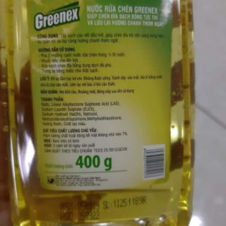 Nước Rửa Chén Greenex 400g