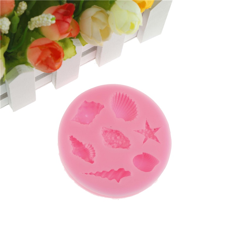 Khuôn Silicone Làm Bánh Hình Vỏ Sò / Biển 3d