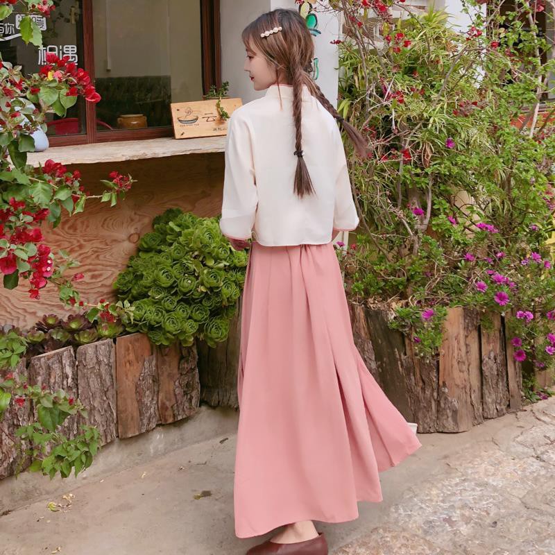 Set Áo Khoác Thêu Họa Tiết + Chân Váy Lưng Cao Xinh Xắn Dành Cho Nữ | BigBuy360 - bigbuy360.vn