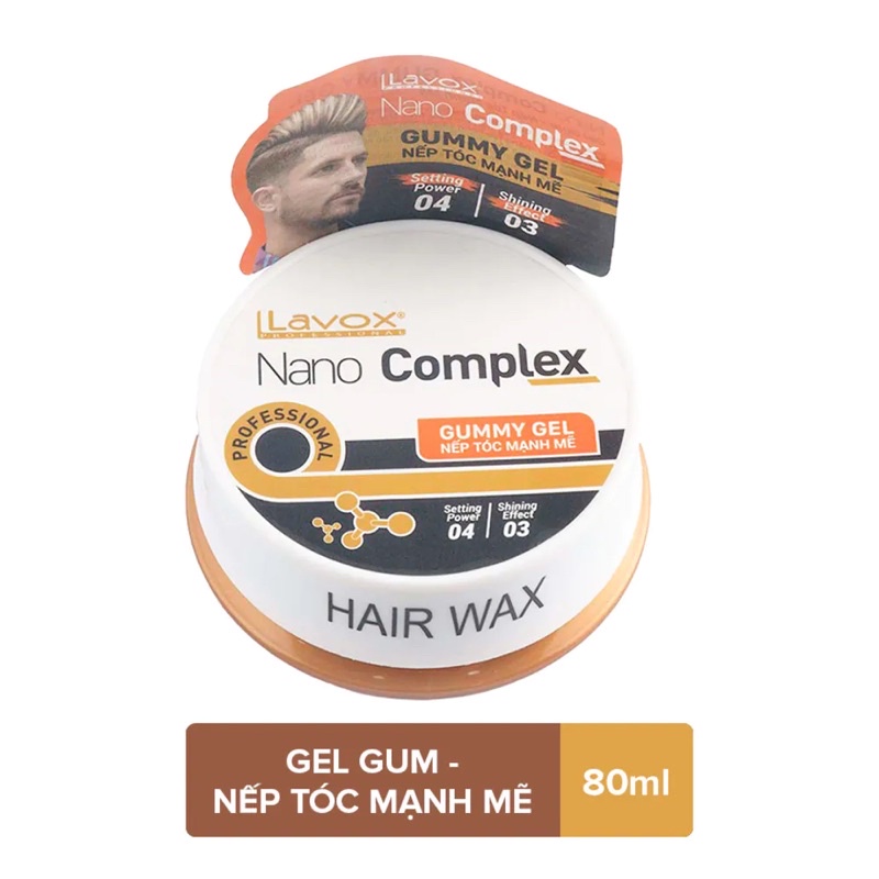 Gel Tạo Nếp Tóc Mạnh Mẽ Lavox Nano Complex Gummy Gel 80ml