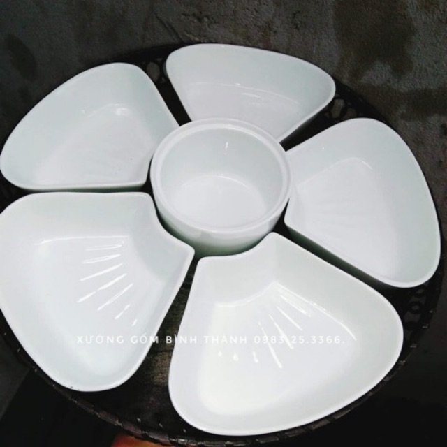 KHAY LẨU KEM - GỐM SỨ BÁT TRÀNG