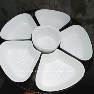 Khay lẩu kem - gốm sứ bát tràng