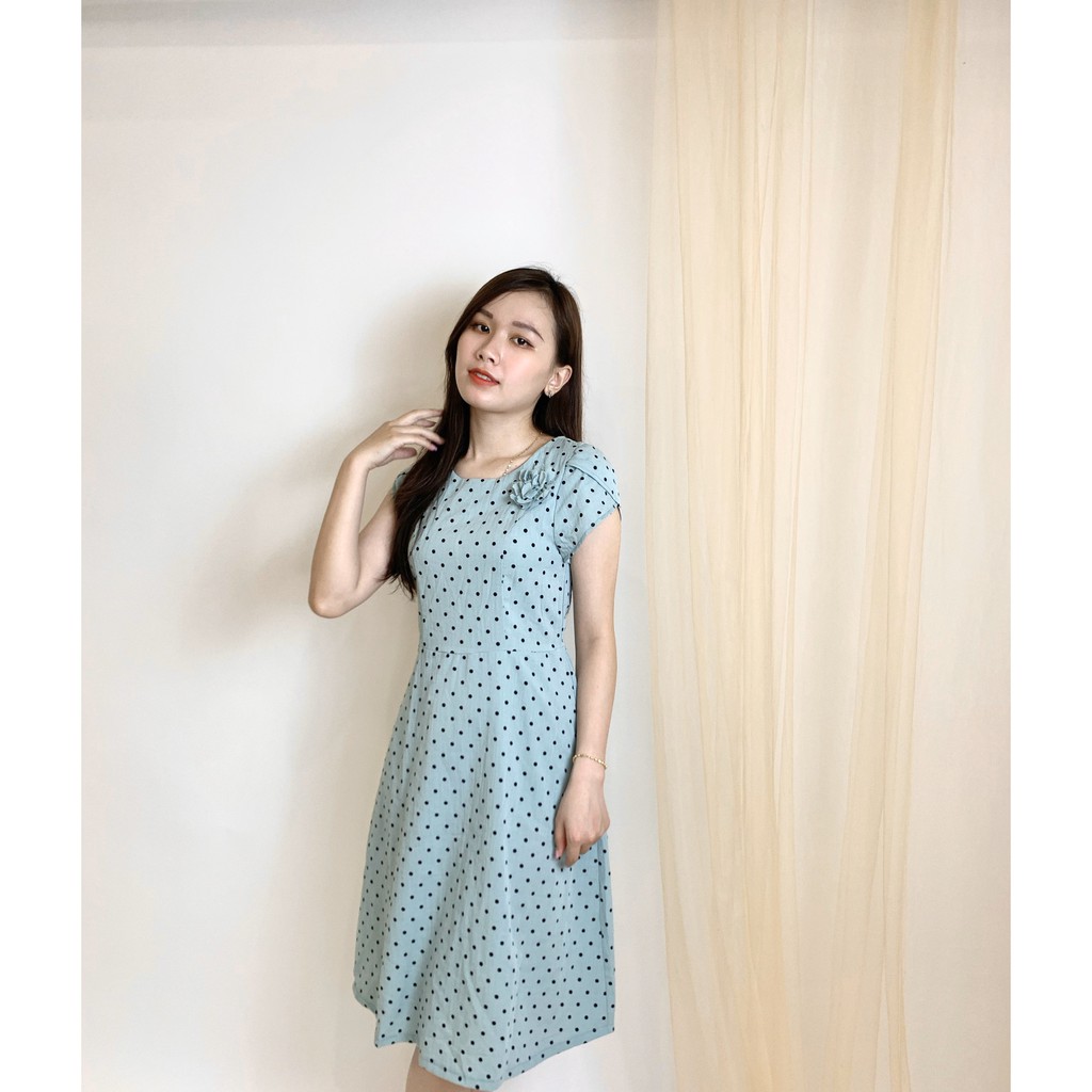 Váy xòe chấm bi đũi xước thiết kế Emvy V43 | BigBuy360 - bigbuy360.vn