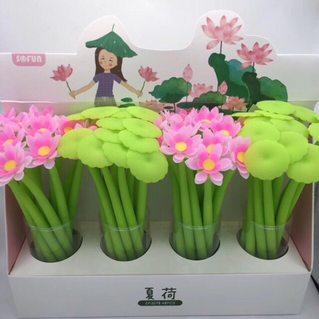 Bút mực nước hoa sen, lá sen