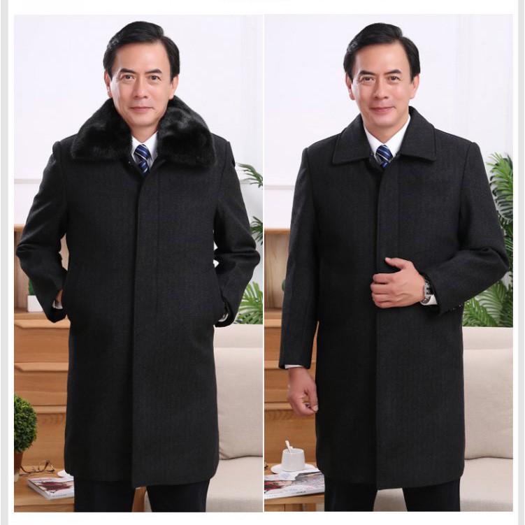 Áo khoác dạ măng tô dáng dài nam trung niên SC25