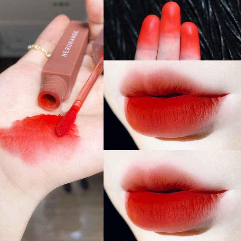[Hàng mới về] [Free ship] HERORANGE Son Kem Bóng Nhung Mịn Lì lip Mud Lip Glaze Lip Gloss Ống vuông | BigBuy360 - bigbuy360.vn