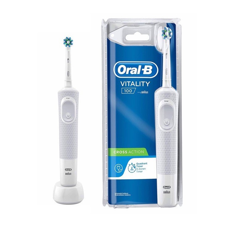 Bàn Chải Đánh Răng Điện Braun Oral-B Vitality 100 Cross Action, Sensi, 3D White - BH 12 tháng - 1 đổi 1 trong 7 ngày