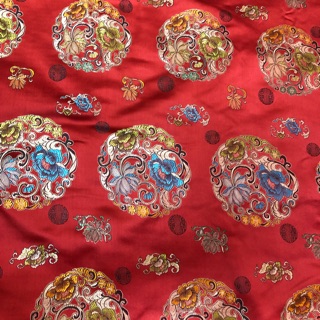 Gấm Đĩa Tròn Đỏ - giá hiển thị là giá 1m