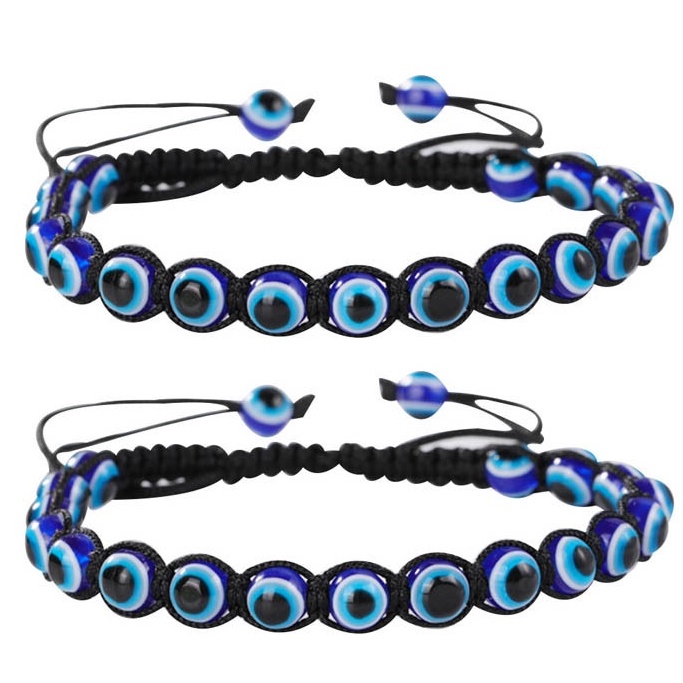 Vòng đeo tay may mắn RINHOO FRIENDSHIP đầy màu sắc họa tiết mắt quỷ đơn giản thời trang cho nam và nữ