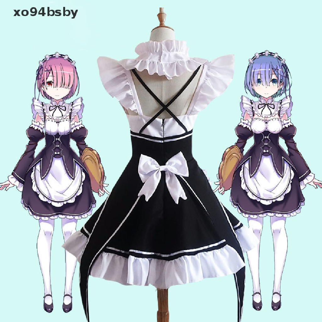 Bộ đồ hóa trang cô hầu gái anime Ram/ Rem chất lượng cao