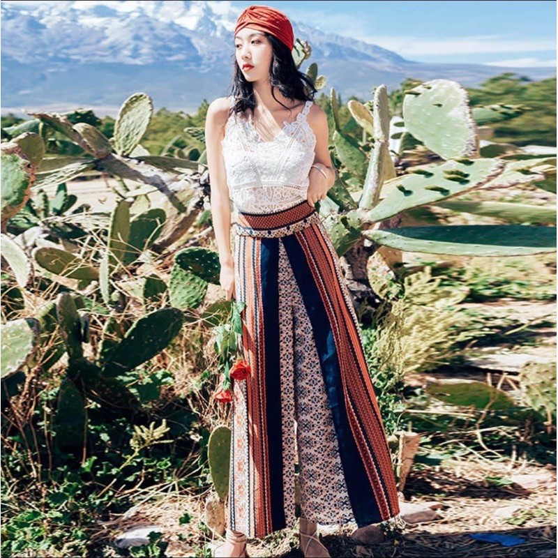 quần hoạ tiết boho