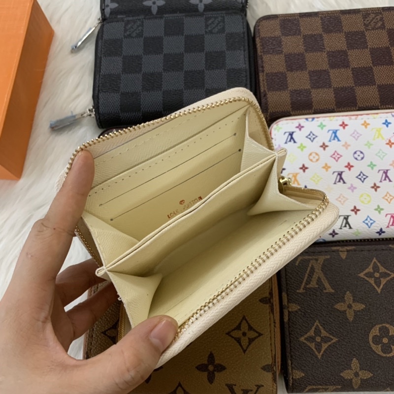 Ví nam nữ,bóp nam nữ lv mini nhỏ gọn  hàng siêu đẹp lót da bên cùng màu vỡ hộp