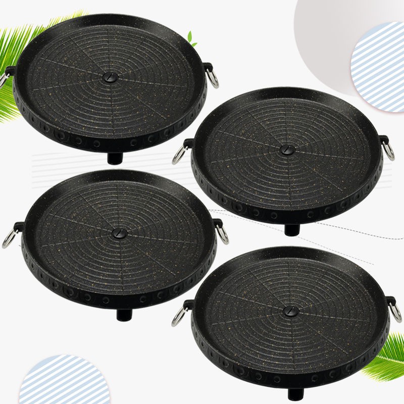 Chảo tròn nướng Hàn Quốc Nồi đá Maifan không khói chống dính teppanyaki home outdoor