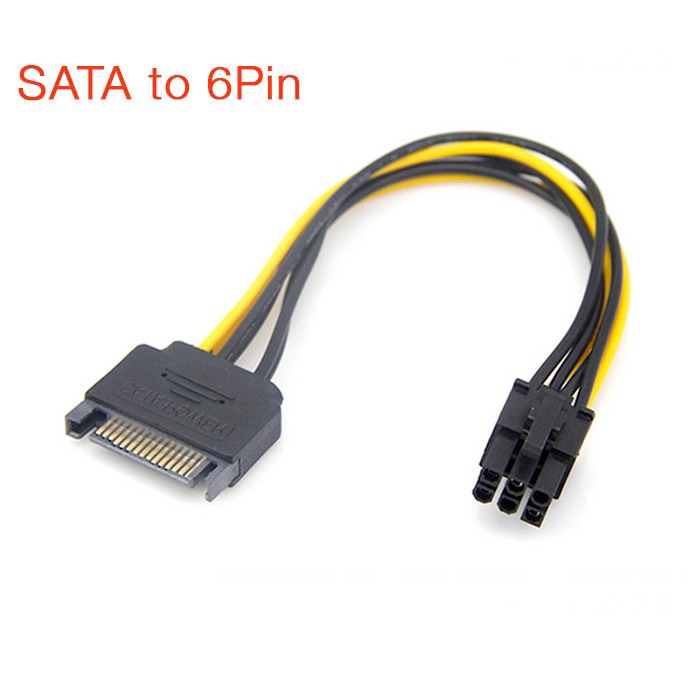 Cáp nguon Sata sang 6 Pin cho VGA card 20cm