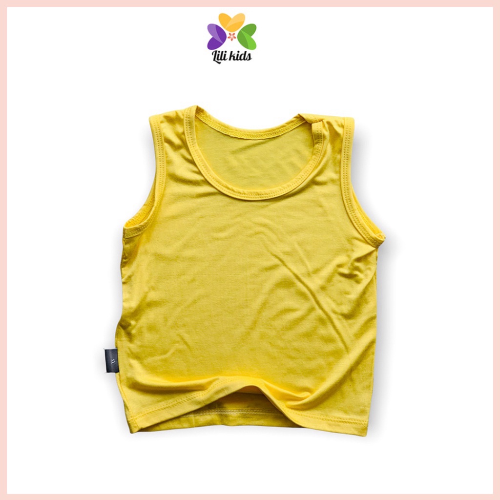 Áo ba lỗ cho bé trai và bé gái LILIKIDS áo thun chất thun lạnh trơn thoáng mát ABL02