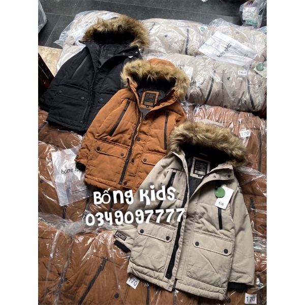 Áo Parka Bé Trai Kaki Chần Bông Túi Zip C&amp;A