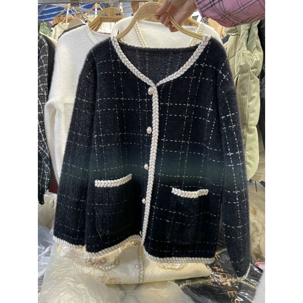 Áo cadigan lông thỏ